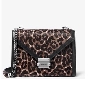 NWOT Michael Kors Whitney Leopard Calf Hair Bag